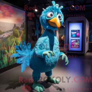 Cyan Dodo Bird mascot...