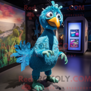 Cyan Dodo Bird maskot...