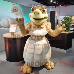 Cream Turtle mascot costume...