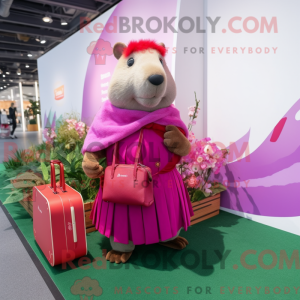 Magenta Capybara mascot...