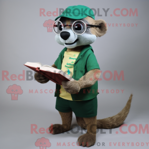Grøn Meerkat maskot kostume...