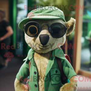 Green Meerkat mascot...