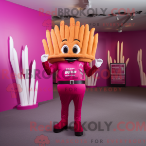 Magenta French Fries mascot...