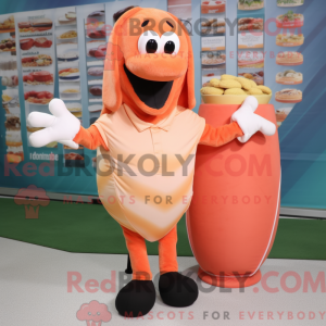 Peach Hot Dogs Maskottchen...