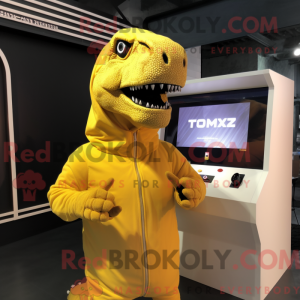 Lemon Yellow T Rex mascot...
