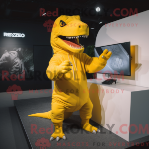 Lemon Yellow T Rex mascot...