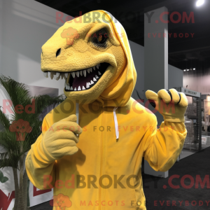 Lemon Yellow T Rex mascot...