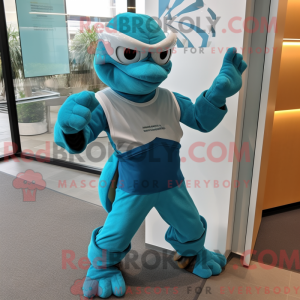 Teal Sea Turtle mascot...