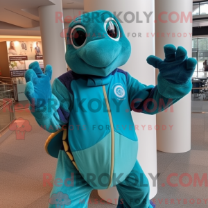 Teal Sea Turtle mascot...
