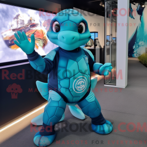 Teal Sea Turtle mascot...