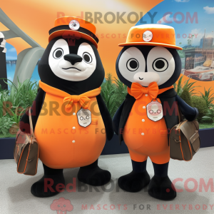 Orange Seal mascot costume...