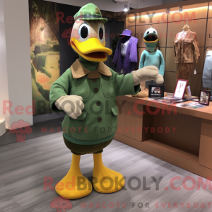 Olive Duck maskot kostume...