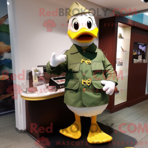 Olive Duck mascot costume...