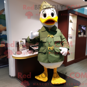 Olive Duck maskot kostume...