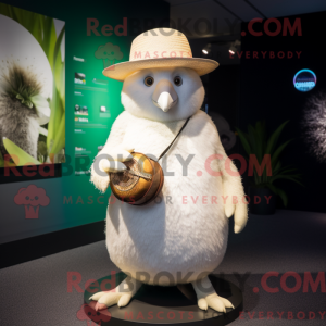 Hvit Kiwi-maskotdraktfigur...