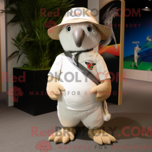 Hvid Kiwi maskot kostume...