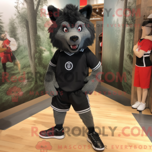 Black Wolf mascot costume...