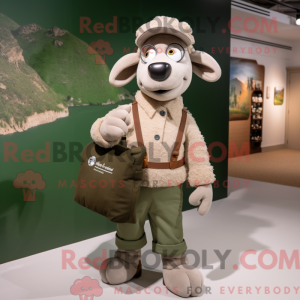 Olive Sheep maskot kostume...
