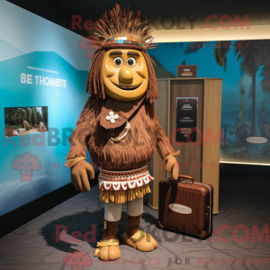 Brun Chief-maskotdraktfigur...