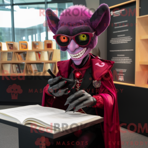 Magenta Vampir Maskottchen...