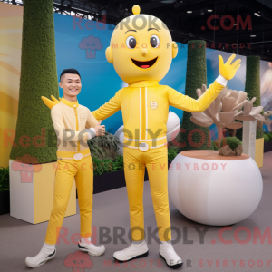 Lemon Yellow Acrobat mascot...