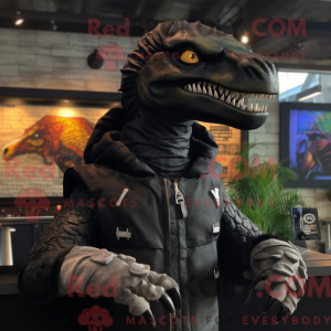 Sort Spinosaurus maskot...