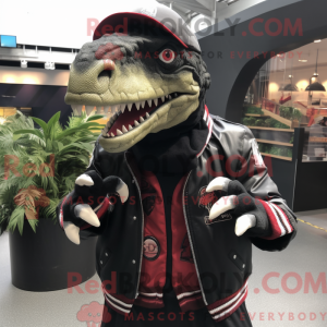 Sort Spinosaurus maskot...