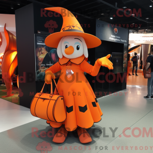 Orange heks maskot kostume...