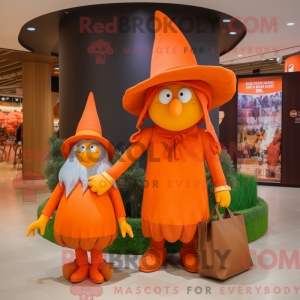 Orange heks maskot kostume...