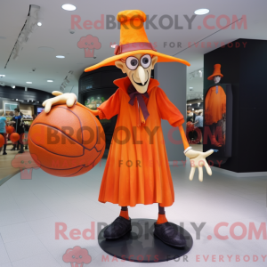 Orange heks maskot kostume...