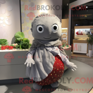 Grå jordbær maskot kostume...