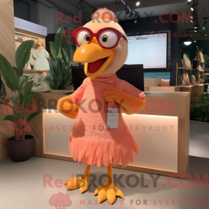 Peach Dodo Bird Maskottchen...