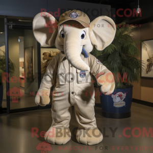 Beige Elephant mascot...