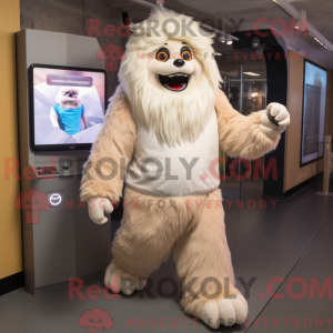 Figura de máscara Yeti bege...