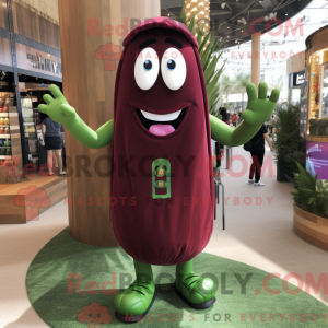 Maroon Green Bean mascot...