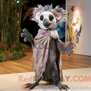 Grå Aye-Aye maskot kostume...