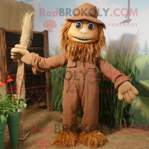 Brown Scarecrow mascot...
