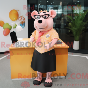 Peach Tapir Maskottchen...