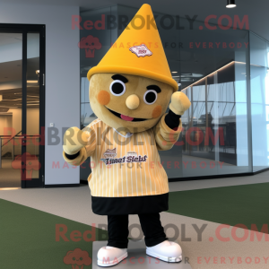 Gold Ice Cream Cone mascot...