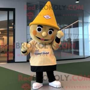 Gold Ice Cream Cone maskot...