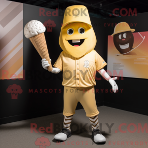 Gold Ice Cream Cone mascot...