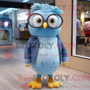 Sky Blue Owl mascot costume...