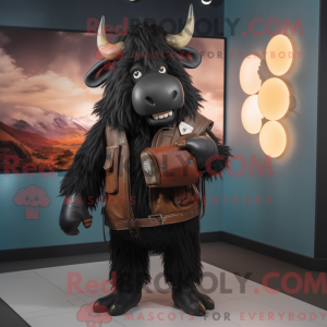 Black Yak mascot costume...