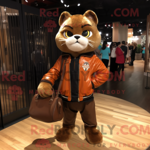 Brun kat maskot kostume...