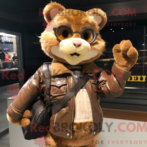 Brun kat maskot kostume...