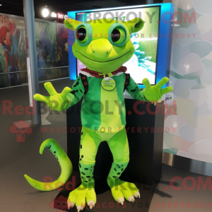 Lime Green Geckos maskot...