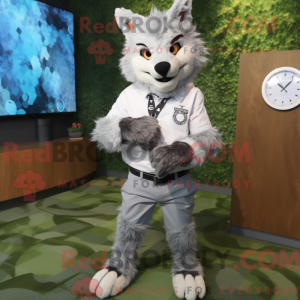 Grå Lynx maskot kostume...