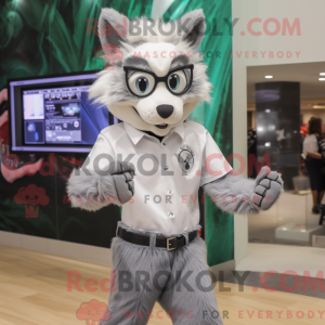 Grå Lynx maskot kostume...
