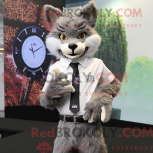Gray Lynx mascot costume...