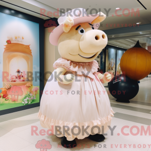 Cream Sow mascot costume...